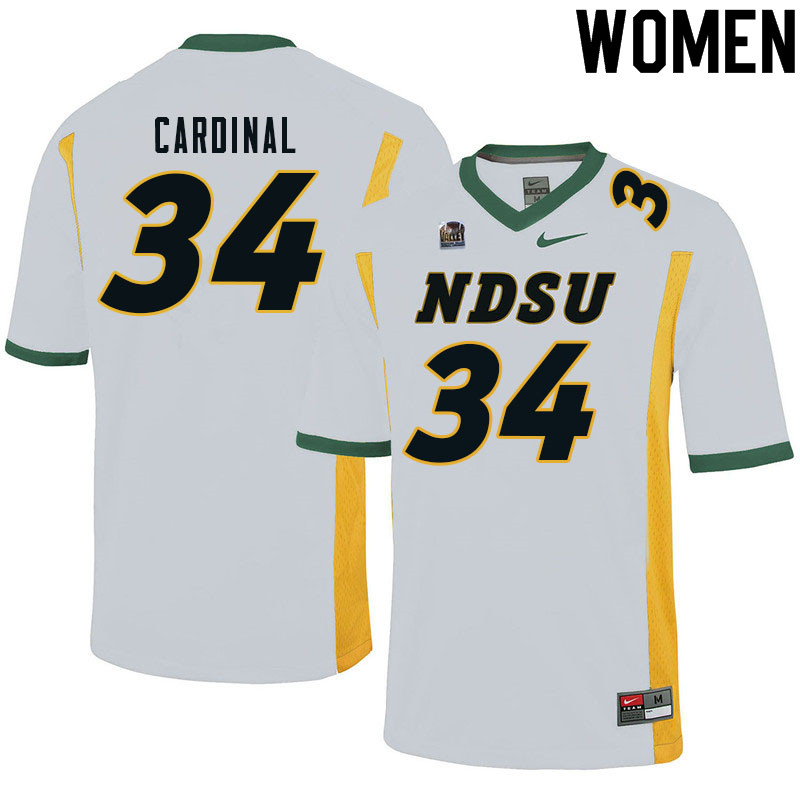 Women #34 Will Cardinal North Dakota State Bison College Football Jerseys Sale-White